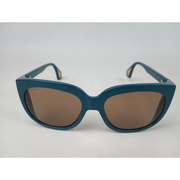Gucci Turquoise Square Women's Sunglasses GG0468S 005 - Picture 1 of 7